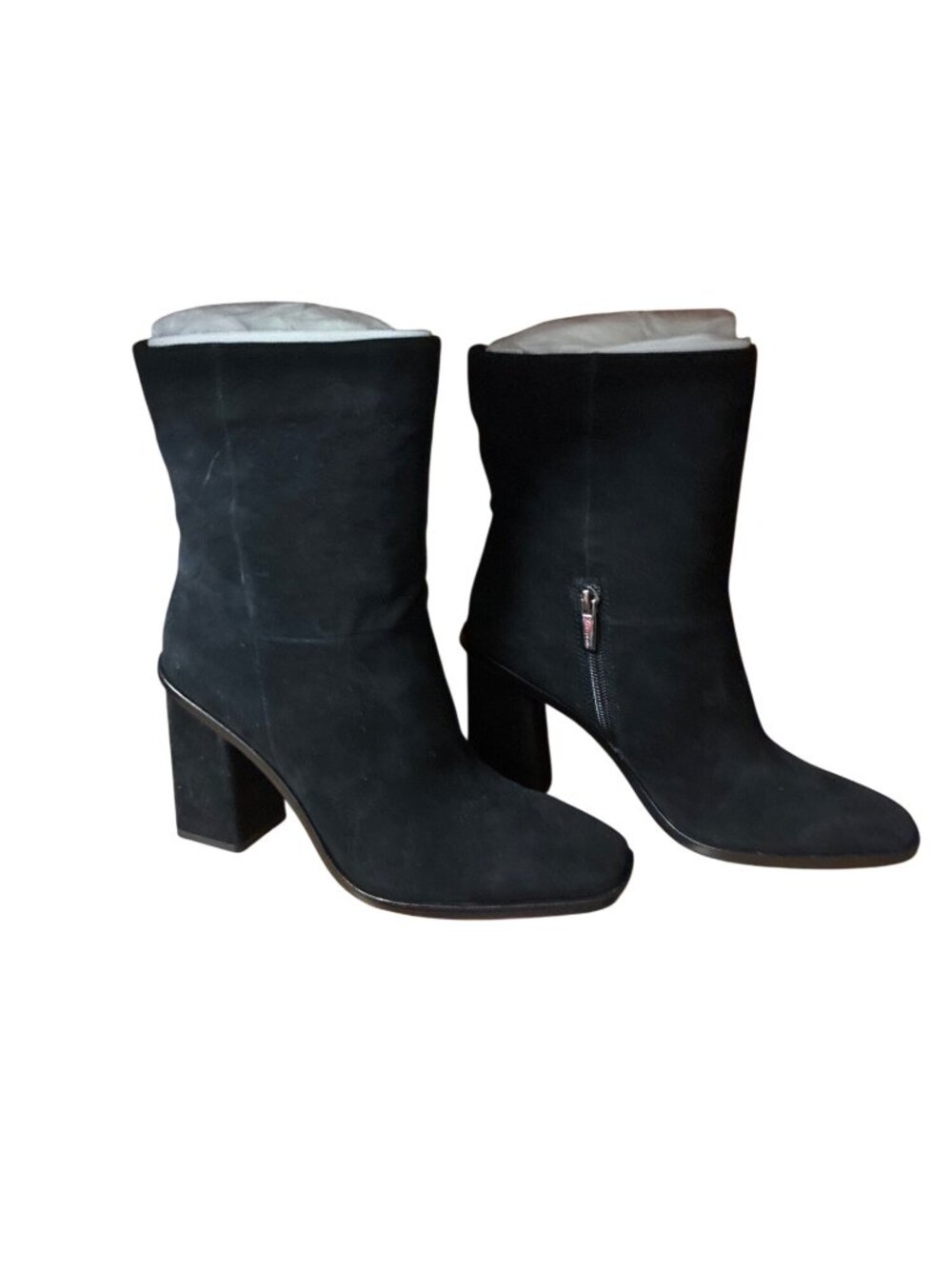 Vince Camuto DANTANIA Black‎ High Suede Ankle Booties Block Heels Size 9M